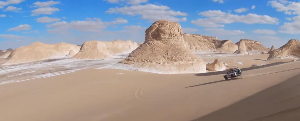 Vast sand dunes of the Sahara Desert